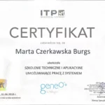 Certyfikat Marta Czerkawska - Burgs geneo