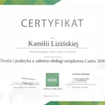 Certyfikat Kamila Lizińska- Bloch dermalogica carbo 3000