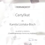 Certyfikat Kamila Lizińska- Bloch dermaquest