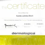 Certyfikat Kamila Lizińska- Bloch dermalogica