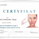 Certyfikat Marta Czerkawska - Burgs botoks