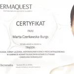Certyfikat Marta Czerkawska Burgs dermomedica