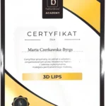 Certyfikat Marta Czerkawska Burgs 3d lips