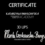 Certyfikat Marta Czerkawska Burgs 3d lips